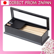 Strix Design Chopstick Case, Made in Japan, Black, with Cover and Toothpick Case, Fits Chopsticks Up