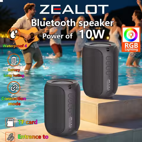 Zealot S32 Pro 15W Wireless Speakers, Dual Pairing, 3600mAh Battery, 12 Hours Playtime Loud Stereo,