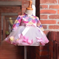 花蝴蝶改良式旗袍禮服 七分袖