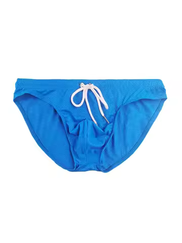 Men's Summer Swimwear Low Waist Swim Briefs Solid Color Seamless Stretch Breathable Beachwear Surf B
