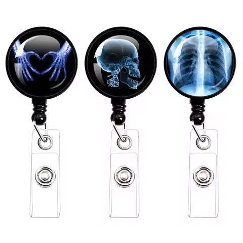 Creative Retractable X-Ray Badge Reel Radiology Badge Reel Holder Badge Reel Nurse Doctor Student Ca