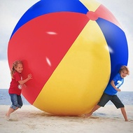 ลูกบอลชายหาดพองลมขนาดใหญ่100ซม.,ลูกวอลเลย์บอลน้ำ Pvc หนา3สีของเล่นสำหรับเด็กใส่ทำกิจกรรมกลางแจ้งงานเลี้ยง