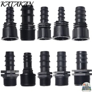 KATAKAN Garden Hose Barb Connector, Female Male Thread PE Screw Joint, 16mm 20mm 25mm 1/2 3/4 To 1/2