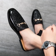 EIFAK ครึ่งรองเท้า ผช รองเท้าหนังชาย เปิดส้นายรองเท้าหนังผชาย รองเท้าแตะชาย Leather Half Shoes for M