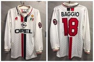 意甲AC米蘭milan1996-1997巴治奧baggio作客長袖球衣（中碼）