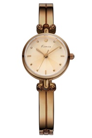 Kimio นาฬิกาข้อมือผู้หญิง สีน้ำตาล/ทอง สายสแตนเลส รุ่น KW6041