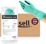Ansell AlphaTec Solvex 37-175 Vend Pack Flocked Chemical-Resistant Gloves for Cleaning, Agriculture,