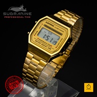 (สินค้าแท้ 100%) US SUBMARINE นาฬิกาข้อมือหญิงระบบ DIGITAL กันนํ้า สายเหล็ก รูปทรง Classic (พร้อมจัด