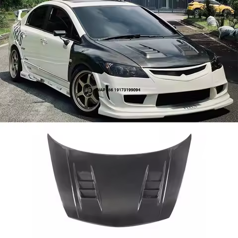 FD2 FS Type-R Style for Civic 8th Generation 2008-2011High Quality Carbon Fiber Hood Engine Cover Bo