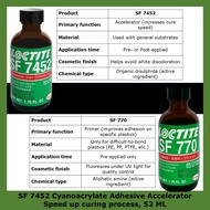 LOCTITE 7452 52ml 1.75 oz bottle fast fixture organic disulphide active light amber glue 401 495 480