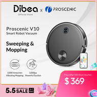 Dibea x Proscenic V10 Robot Vacuum Cleaner | 3000pa Suction | Vibrating Sweeping &amp; Mopping System | LDS Navigation | Local Warranty