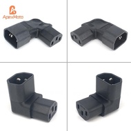 ApexMoto 3pin Male To Female Extend 90 Degree Down Up Angle AC Converter IEC 320 C14 To C13 Left Rig
