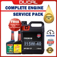 DUCAL MAXPRO Engine Oil 15W40 API SM/CF 4 Litres ( FREE 1 Oil Treatment &amp; Engine flush ) 15w40 4L MINYAK HITAM ENJIN