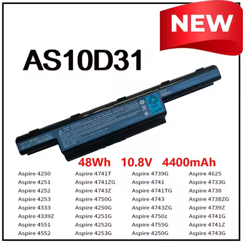 AS10D31 Laptop Battery for Acer Aspire 5741 4750G 4752G 5560G 5742G 4741G 4755G 4741 5750G AS10D31 A
