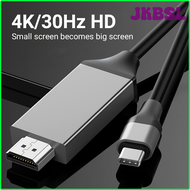 JKBSL USB C 4K30hz ไปยังสาย HDMI ความเร็วสูง6.6ฟุตสายเชื่อมต่อแล็ปท็อปและโทรศัพท์เข้ากับทีวีใช้ได้กับ MacBook Pro/air iPad Pro 2020 SRJNY