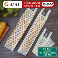 Wholesale 5kg Long Bread Bags, High Quality Matte Baguette Bags - Printed on Both Sides [Gold Pack V