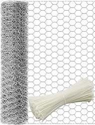 TOYPOPOR Chicken Wire 16'' x 190''/16ft(40cm x 5m), Outdoor Anti-Rust Hexagonal Galvanized Chicken W