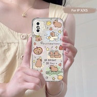 case iphone 13 Kasus Telepon Silikon Transparan Kasus Telepon Kartun Capybara Cocok untuk iPhone 13 