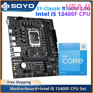 VEAJI SOYO New B760M 2.5G Classic Motherboard with Intel Core i5 13400F CPU set 10-cores 16-threads USB3.2 M.2 PCIE4.0 for Desktop PC DFNRT
