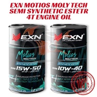 💯Ori EXN Engine Oil MInyak Hitam EXN MOTIOS MOLT TECH SEMI SYNTHETIC ESTER 10W40 15W50 1.2LITER  1.2