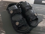 Chanel 23p 牛仔布魔術貼涼鞋