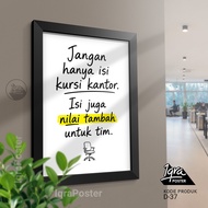 Wall Decoration Wall Decor Motivational Poster Work & A4 Frame Frame Work Room Decoration - Value Ad
