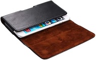 DFV mobile - Genuine Leather Case Belt Clip Horizontal for ZTE Axon M - Black