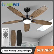 Airwit 42Inch Led Ceiling Fan Light 5-blade Roof Lighting Fan Modern Indoor Decorate 72W Dc Ceiling Fan With Remote Control For Badroom Living Room