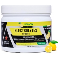 Electrolyte Powder – Sugar-Free Lemon Hydration Drink Mix – 60 Servings (2-Month Supply) – 1000mg Po