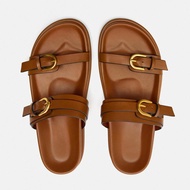 Authentic ZARAˉ Thick-soled Versatile Sandals And Slippers Womens Summer Wear 2024 New Flat-soled Le