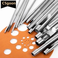 C5GOON 6pcs 1-5mm Leather Hole Punching Tools Steel Hollow Round Hole Puncher Round Cutters For Watc