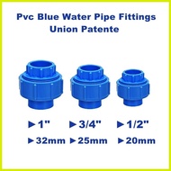 ✉ pvc blue fittings union patente pipe 1/2 3/4 1inch