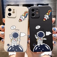 Straight edge Rubik's Cube case for iphone 14promax 11 13 12 7Plus X XS Max rocket astronaut Cover