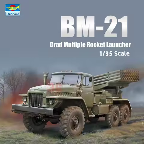 Trumpeter Military Assembled Model Kit 01028 Russian BM-21 "Grad" 122mm Multiple Rocket Launcher 1/3