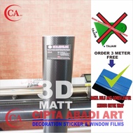 Sticker Black Matt 3D Carbon Fiber Sticker/ (High Quality)