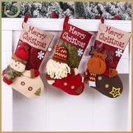 Christmas supplies imitation leather socks gift bag machine embroidered socks head gift bag Christmas decorative candy socks