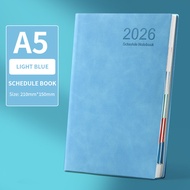 2026 A5 Notebook Planner Premium PU Leather Journal Time Management/Scheduling/Note-Taking Calendar