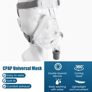 Reusable CPAP Full Face Mask Auto CPAP BiPAP Accessories with Headgear Headband Use for Cushion Travel Sleep Apnea and Snoring