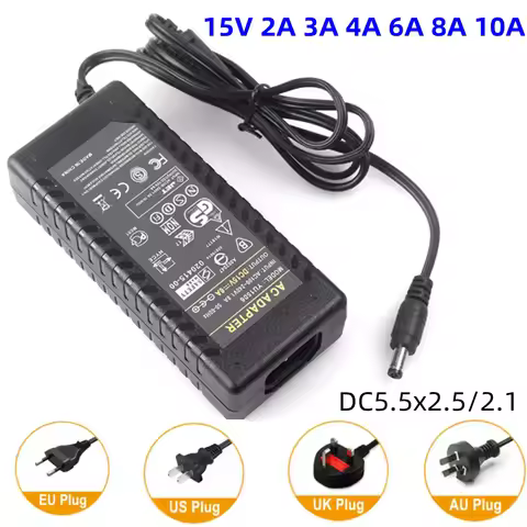 15V 2A 3A 4A 6A 8A 10A 16.6 20a A Power Supply Adapter Switch 110V -220V AC DC 15 Volt High Quality 