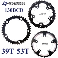 PROWHEEL 130 BCD Chainring Road Bike Chain Ring 39T/53T Aluminium/steel Bicycle Chainwheel Cycling Parts for 10/11 Speed