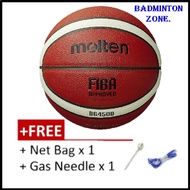 [100% Original] Molten BG4500 FIBA Approved Composite Leather Basketball Free Gas Needle and Net Bag