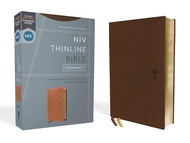 หนังสืออังกฤษใหม่ NIV Thinline Bible Compact Leathersoft Brown Red Letter Comfort Print