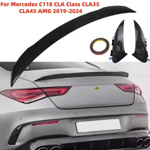 Car Styling Rear Trunk Spoiler Side Canard Splitter For Mercedes Benz W118 C118 CLA35 CLA180 CLA200 