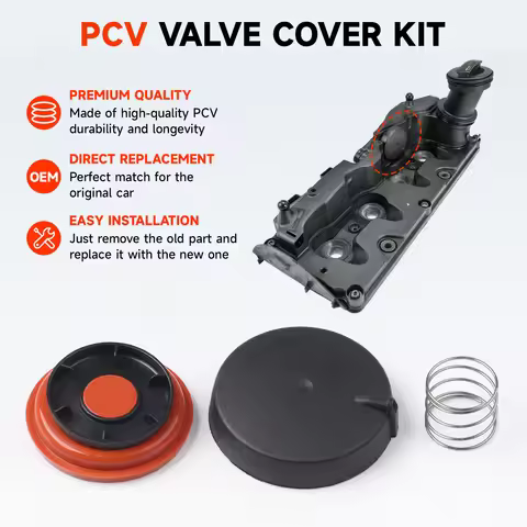 For VW Golf Audi A4 A6 Q5 VAG Skoda 1.6 2.0 3.0TDI Cylinder Head PCV Valve Cover With Membrane Repai