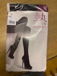 日本ATSUGI 黑色絲襪 保暖 180 針
