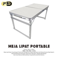 Meja Lipat Portable + 2 Kursi / Kaki Kotak // Meja Lipat Koper / Meja
