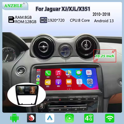 10.25 "Android 13 For Jaguar XJ XJL X351 Multimedia Player Keep Original Car OEM Menu GPS Navigation