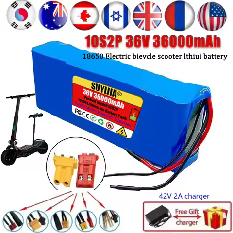 NEW 10S2P 36V 36000mAh 36v Electric Scooter Battery Lithium Electric Scooter 500W Electric Scooter B