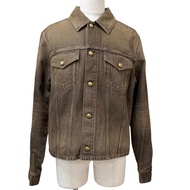 全新 □LOUIS VUITTON26SS 1AJUEZ 咖啡靛藍牛仔長袖襯衫/牛仔夾克 咖啡豆色 50 義大利製 正品 男士