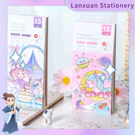 เครื่องเขียน Lanxuan®สมุดวาดภาพระบายสีสำหรับเด็กกราฟฟิตีสำหรับเด็กสมุดระบายสีน้ำมาพร้อมกับสีโน้ตสีน้ำหนังสือ